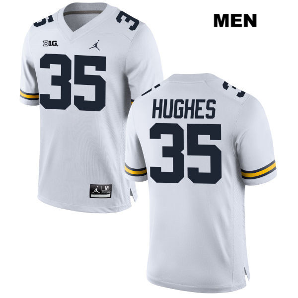 Men's NCAA Michigan Wolverines Casey Hughes #35 White Jordan Brand Authentic Stitched Football College Jersey VA25Z28CI